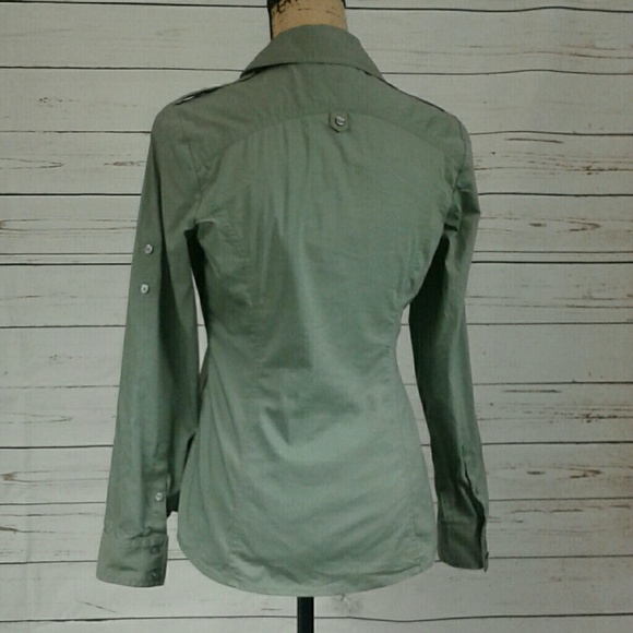 Express Design Studio olive button up - Picture 3 of 3